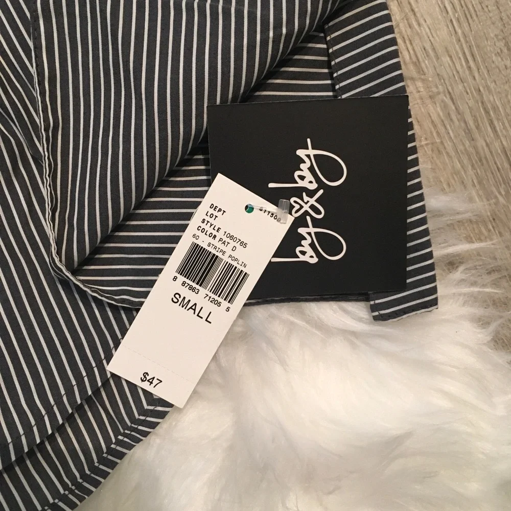 by & by striped off shoulder blouse - Picture 3 of 6